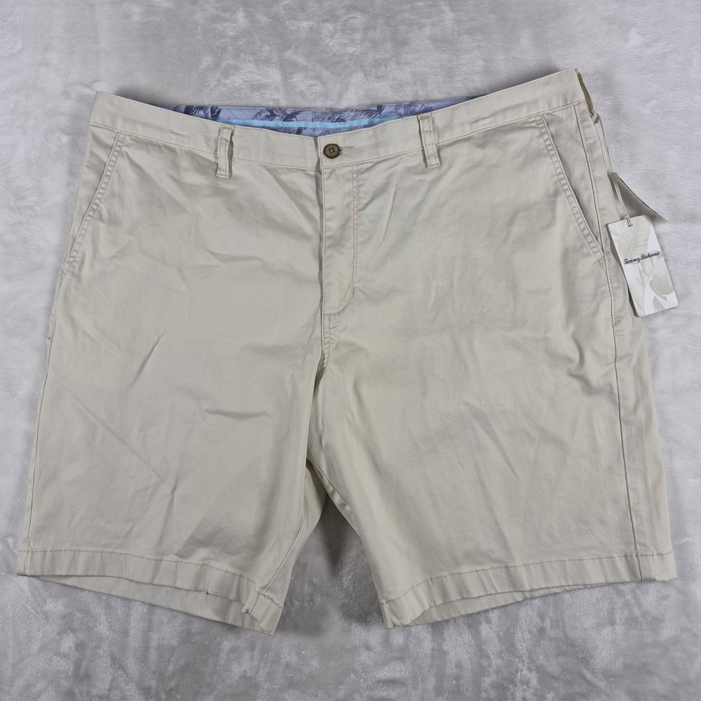 Tommy Bahama Boracay Shorts Men's 42 Ivory 9" Inseam Flat Front Chino Casual NWT